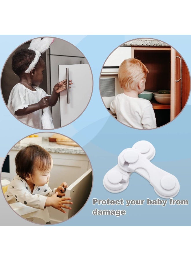 أقفال أمان للأطفال من البلاستيك المقوى لمقاومة الأطفال الصغار، 3 قطع، حماية فعالة للأدراج والخزائن والدواليب والثلاجات والميكروويف، أقفال أمان ضد فتح الأطفال بعنف، حماية الأصابع والأدوات الحادة والمنظفات، تصميم عصري أبيض يناسب جميع الأثاث، تركيبه سهل للبالغين وصعب على الأطفال، أقفال أمان منزلية للأطفال الرضع والمشاة في مرحلة الحبو والمشي، وسيلة حماية أساسية للمنزل لمنع وصول الأطفال إلى المخاطر اليومية، منتجات أمان أطفال عالية الجودة تضمن ترتيب المنزل وسلامة الطفل - Image 4